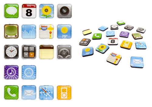 iPhone App Icon Fridge Magnets Set