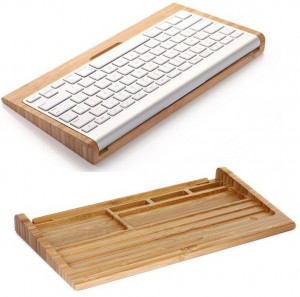SAMDi iMac Keyboard Stand, Wood Craft Bluetooth Wireless Keyboard Holder Stents Stand for iMac, Mac Pro Desktop Computer